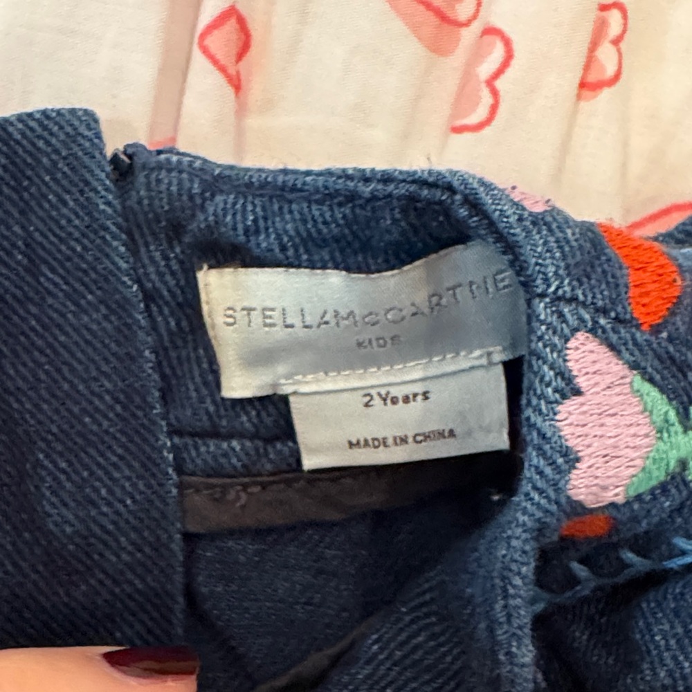 Stella McCartney Kids Blue Dress with Colorful Embroidery - Picture 4 of 9